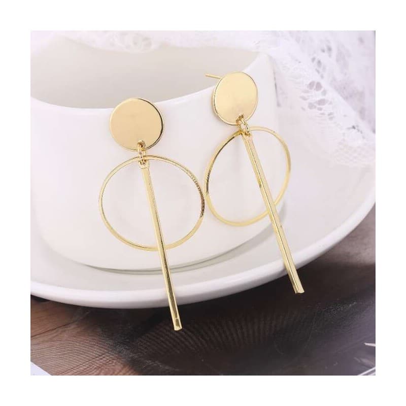 Kolczyki złote wiszące okręgi