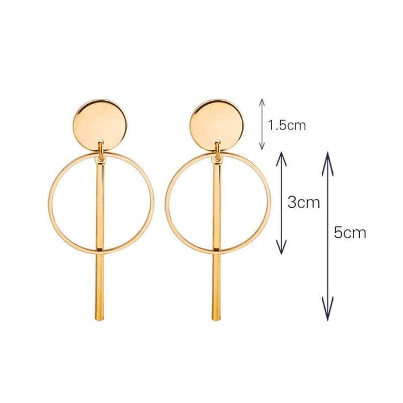 Kolczyki złote wiszące okręgi