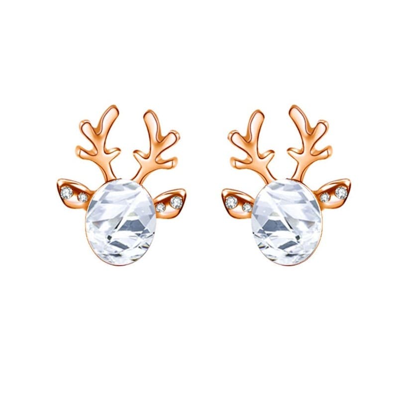 Kolczyki wiszące święta renifery kryształek