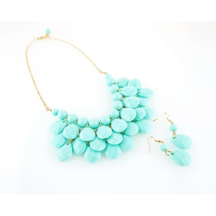 Naszyjnik Kolia łezki geometria z kolczykami