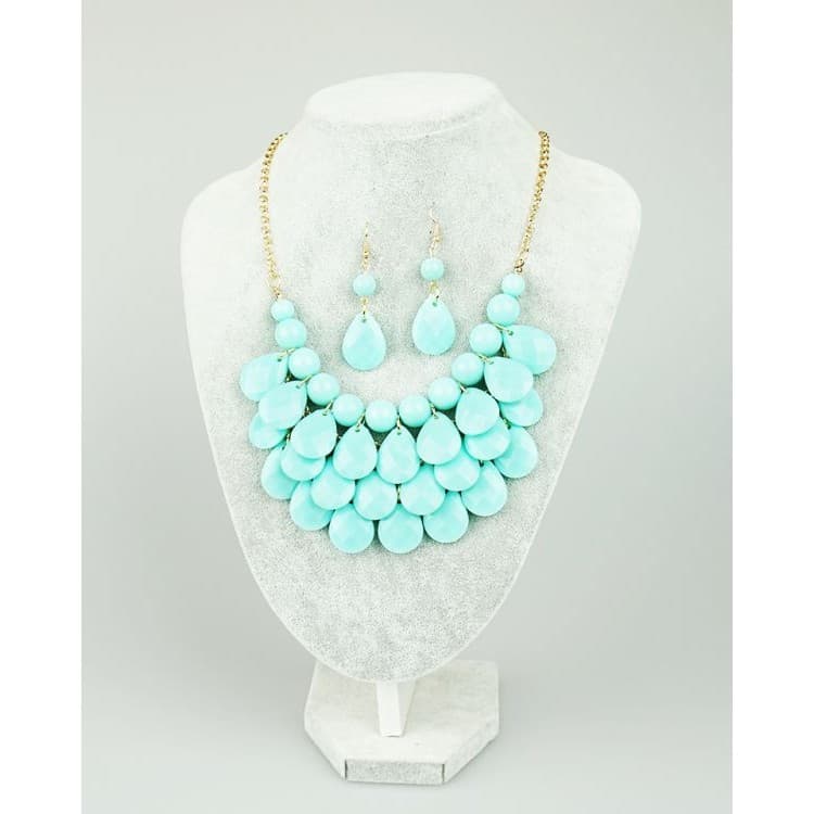 Naszyjnik Kolia łezki geometria z kolczykami