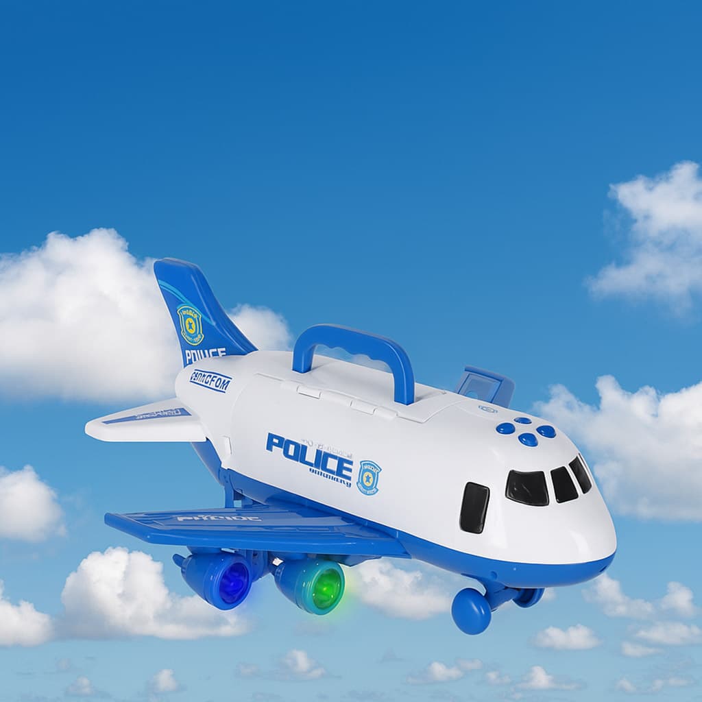 Transporter Samolot z 3 Autami Policyjnymi